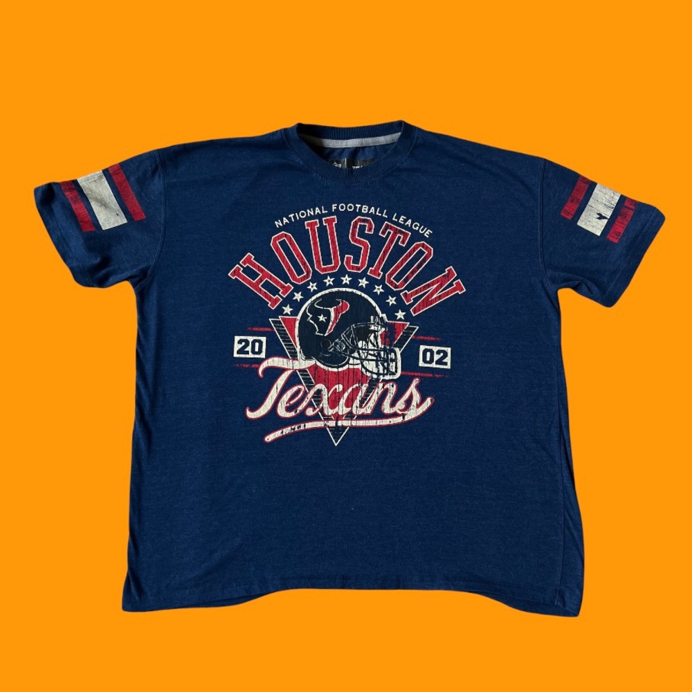 NFL Houston Texans 2002 Blue Vintage Graphic T-Shirt Men Size 3XB